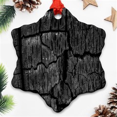 Coal Charred Tree Pore Black Snowflake Ornament (2-side) by Amaryn4rt