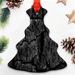 Coal Charred Tree Pore Black Christmas Tree Ornament (2 Sides) Back