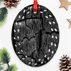 Coal Charred Tree Pore Black Oval Filigree Ornament (2-side)  by Amaryn4rt