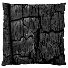 Coal Charred Tree Pore Black Large Cushion Case (one Side)