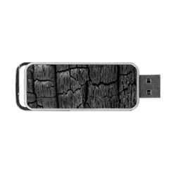 Coal Charred Tree Pore Black Portable Usb Flash (two Sides) by Amaryn4rt