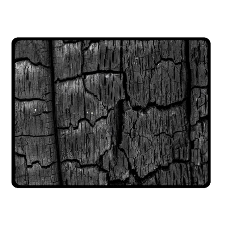 Coal Charred Tree Pore Black Double Sided Fleece Blanket (Small) 