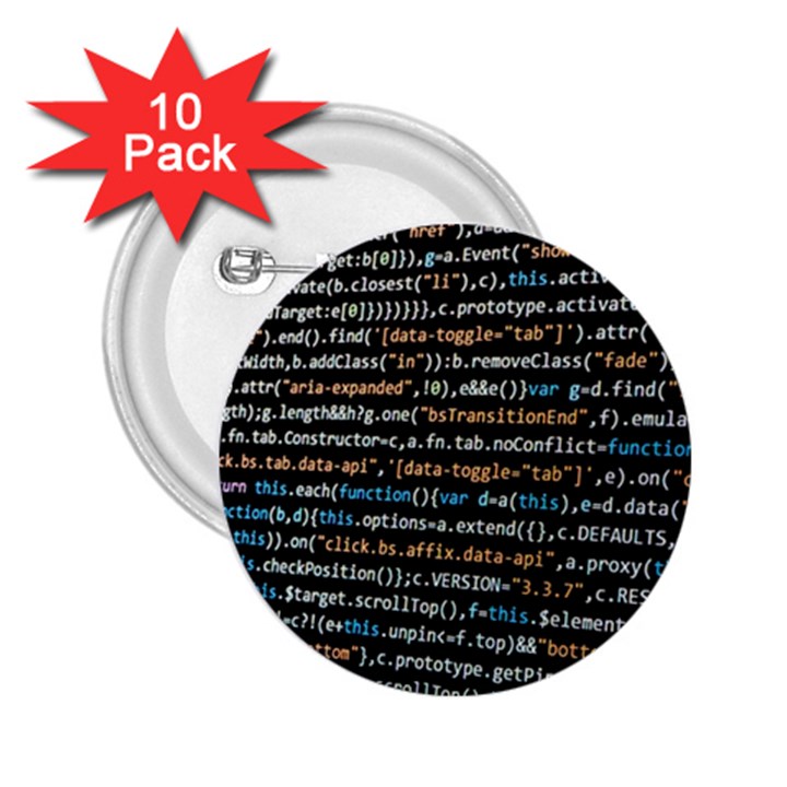 Close Up Code Coding Computer 2.25  Buttons (10 pack) 