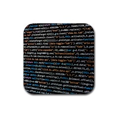 Close Up Code Coding Computer Rubber Coaster (square)  by Amaryn4rt