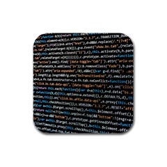 Close Up Code Coding Computer Rubber Square Coaster (4 Pack)  by Amaryn4rt