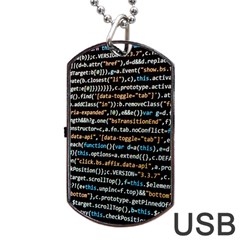 Close Up Code Coding Computer Dog Tag Usb Flash (one Side) by Amaryn4rt