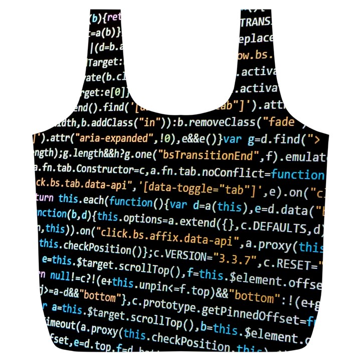 Close Up Code Coding Computer Full Print Recycle Bags (L) 