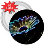 Flower Pattern Design Abstract Background 3  Buttons (10 pack)  Front