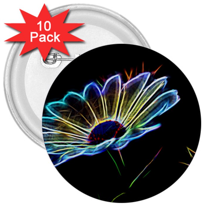 Flower Pattern Design Abstract Background 3  Buttons (10 pack) 