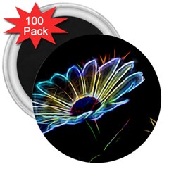 Flower Pattern Design Abstract Background 3  Magnets (100 Pack) by Amaryn4rt