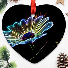 Flower Pattern Design Abstract Background Heart Ornament (2 Sides)