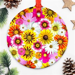 Flowers Blossom Bloom Nature Plant Ornament (round)  by Amaryn4rt