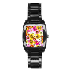 Flowers Blossom Bloom Nature Plant Stainless Steel Barrel Watch by Amaryn4rt