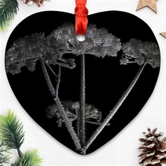 Dog Tube White Night Dark Ice Ornament (heart)  by Amaryn4rt