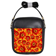 Gerbera Flowers Blossom Bloom Girls Sling Bags by Amaryn4rt