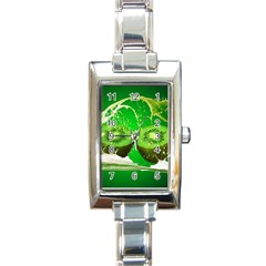 Kiwi Fruit Vitamins Healthy Cut Rectangle Italian Charm Watch by Amaryn4rt