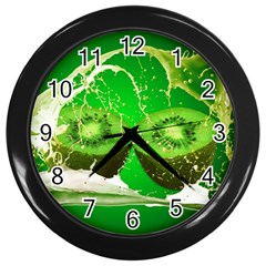 Kiwi Fruit Vitamins Healthy Cut Wall Clocks (black) by Amaryn4rt