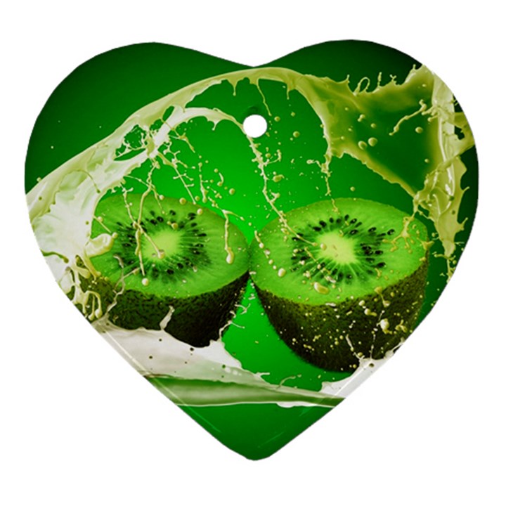 Kiwi Fruit Vitamins Healthy Cut Heart Ornament (2 Sides)