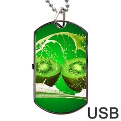 Kiwi Fruit Vitamins Healthy Cut Dog Tag Usb Flash (two Sides)  by Amaryn4rt