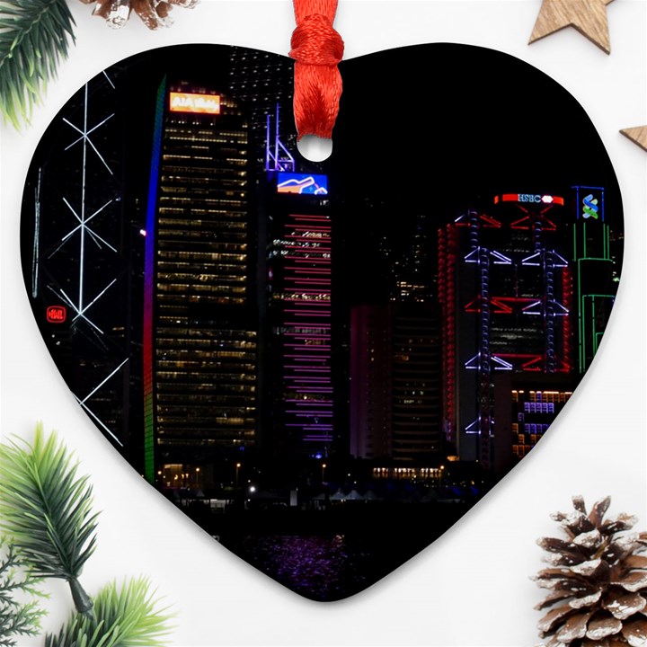 Hong Kong China Asia Skyscraper Ornament (Heart) 