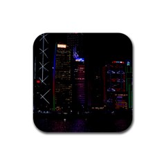 Hong Kong China Asia Skyscraper Rubber Square Coaster (4 Pack)  by Amaryn4rt