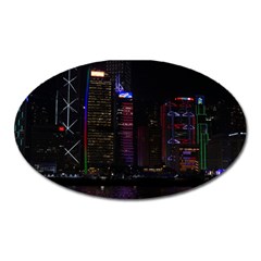 Hong Kong China Asia Skyscraper Oval Magnet by Amaryn4rt