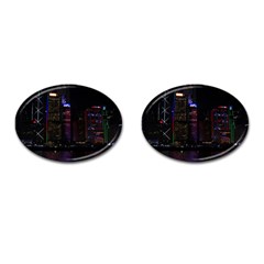 Hong Kong China Asia Skyscraper Cufflinks (oval) by Amaryn4rt