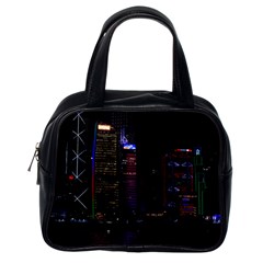 Hong Kong China Asia Skyscraper Classic Handbags (one Side) by Amaryn4rt