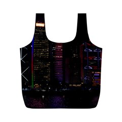 Hong Kong China Asia Skyscraper Full Print Recycle Bags (m)  by Amaryn4rt