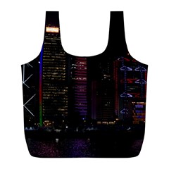 Hong Kong China Asia Skyscraper Full Print Recycle Bags (l)  by Amaryn4rt