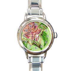 Colorful Design Acrylic Round Italian Charm Watch by Amaryn4rt