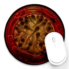 Light Picture Cotton Buds Round Mousepads by Amaryn4rt