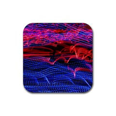 Lights Abstract Curves Long Exposure Rubber Coaster (Square) 