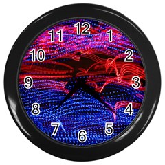 Lights Abstract Curves Long Exposure Wall Clocks (Black)