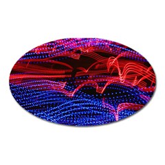 Lights Abstract Curves Long Exposure Oval Magnet by Amaryn4rt