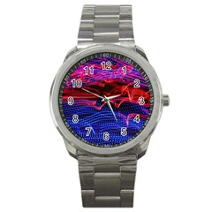 Lights Abstract Curves Long Exposure Sport Metal Watch