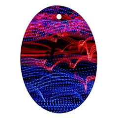 Lights Abstract Curves Long Exposure Oval Ornament (two Sides) by Amaryn4rt