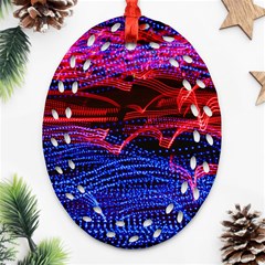 Lights Abstract Curves Long Exposure Oval Filigree Ornament (2-side)  by Amaryn4rt