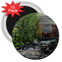 Landscape Summer Fall Colors Mill 3  Magnets (10 pack) 