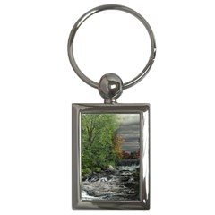 Landscape Summer Fall Colors Mill Key Chains (Rectangle) 