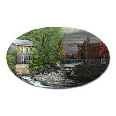 Landscape Summer Fall Colors Mill Oval Magnet