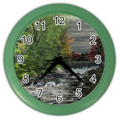 Landscape Summer Fall Colors Mill Color Wall Clocks