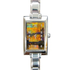 London Tower Abstract Bridge Rectangle Italian Charm Watch by Amaryn4rt