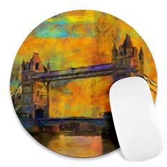 London Tower Abstract Bridge Round Mousepads by Amaryn4rt