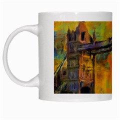 London Tower Abstract Bridge White Mugs by Amaryn4rt