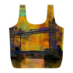 London Tower Abstract Bridge Full Print Recycle Bags (l)  by Amaryn4rt