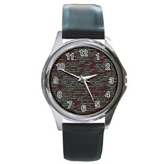 Full Frame Shot Of Abstract Pattern Round Metal Watch by Amaryn4rt