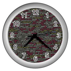 Full Frame Shot Of Abstract Pattern Wall Clocks (silver)  by Amaryn4rt