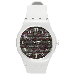 Full Frame Shot Of Abstract Pattern Round Plastic Sport Watch (m) by Amaryn4rt