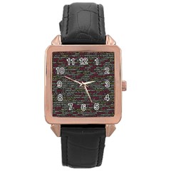 Full Frame Shot Of Abstract Pattern Rose Gold Leather Watch  by Amaryn4rt